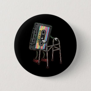 Retro Funny Old Cette Tape Walker Vergiss nie Flo Button
