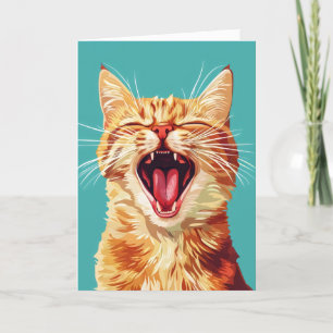 Retro Funny Orange Cat Feiertagskarte