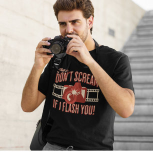 Retro Funny Phrase Fotokamera Flash T-Shirt