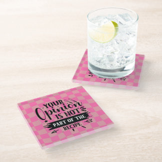 Retro Funny Pink Kitchen Sprichwort Glasuntersetzer