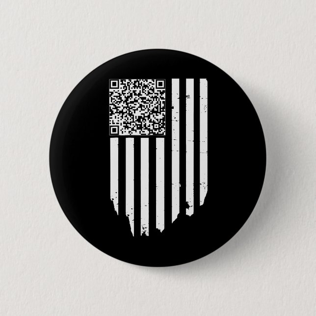 Retro Funny Qr Trump Tanzcode Button (Vorderseite)