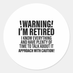 Retro Funny Retirement Rtiree Warner Im Remüde Runder Aufkleber
