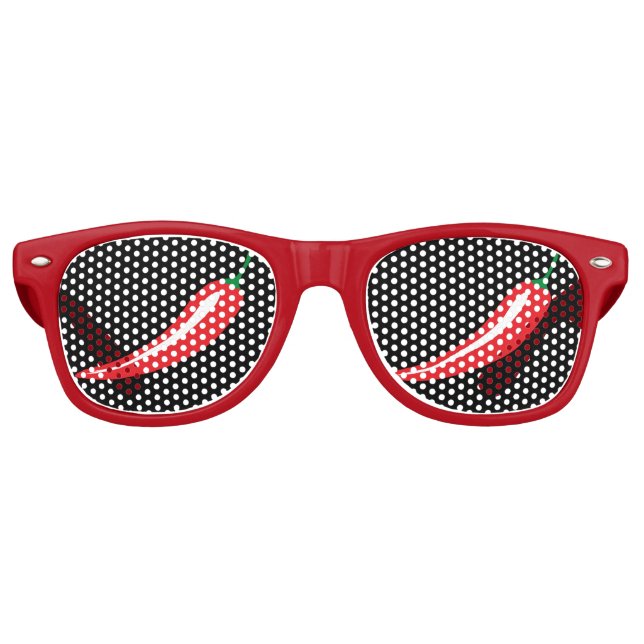 Retro Funny rouge piment chaud fête teintes lunettes de  (Devant)