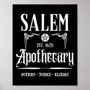 Retro Funny Salem Hexe Machusetts Apothecary Hall Poster