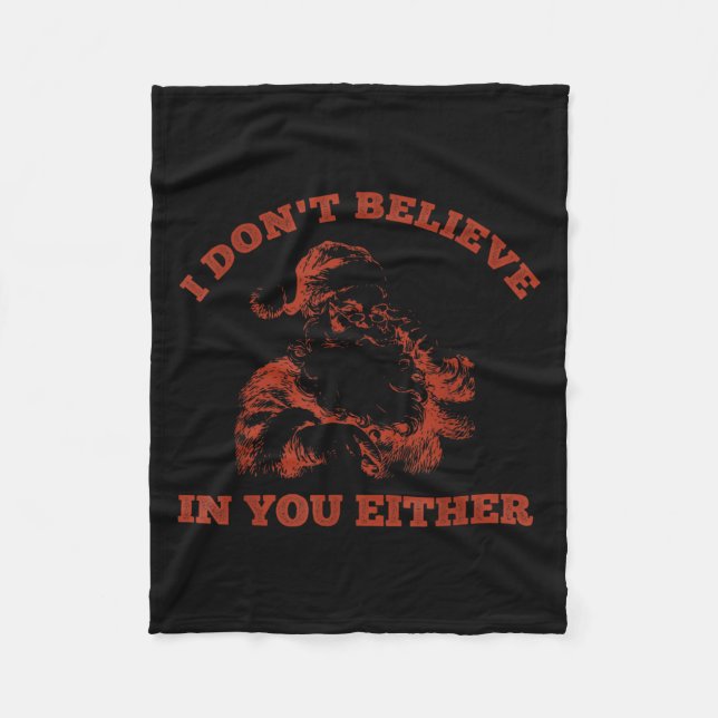 Retro Funny Santa Clause I Don't Believe In You Ei Fleecedecke (Vorderseite)