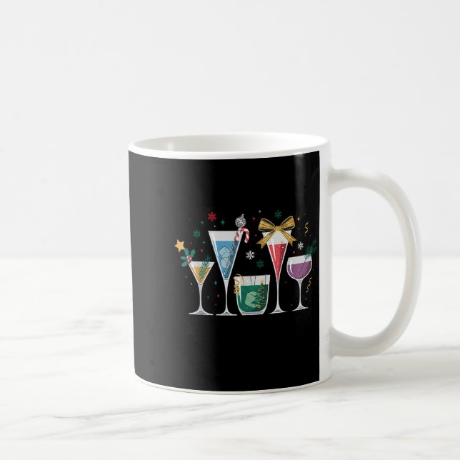 Retro Funny Santa's Little Helper Martini Merry Ch Kaffeetasse (Rechts)