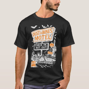 Retro Funny Skeleton Staub und Knochen Motel Spook T-Shirt
