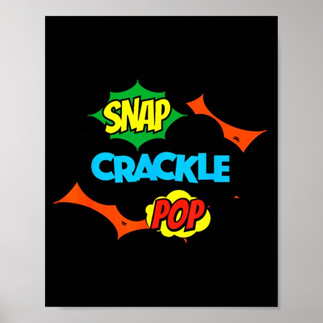 Retro Funny Snap Crackle P Quote Relax Meme Game  Poster (Vorne)