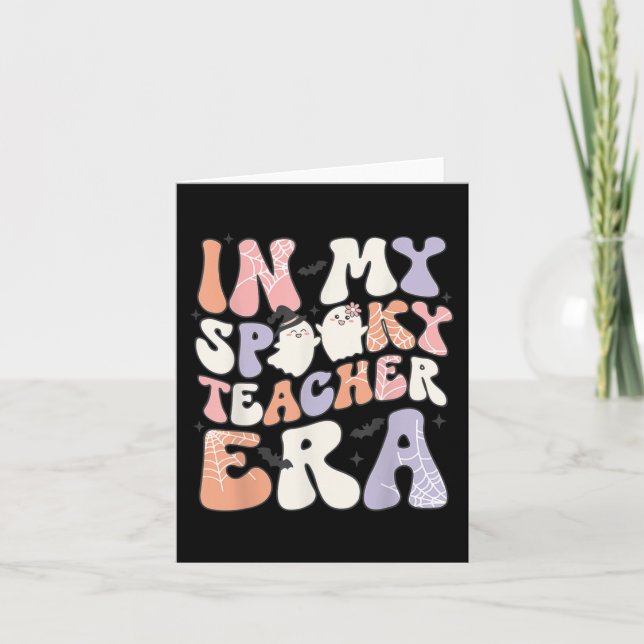 Retro Funny Teacher Halloween Niedlich in meiner S Karte (Vorderseite)