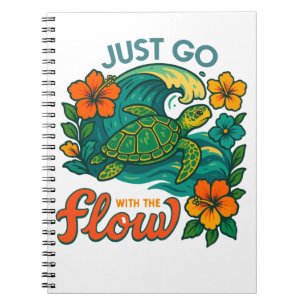 Retro Funny Turtle Muschel Yeah ihren Sommer Notizblock