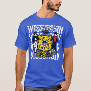 Retro für die Wisconsin-Staatsflagge T-Shirt