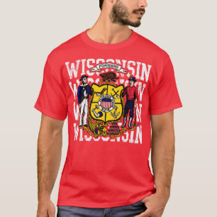Retro für die Wisconsin-Staatsflagge T-Shirt