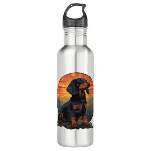 Retro für Haustierliebhaber mit langer Dackel Vint Edelstahlflasche