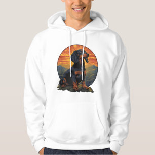 Retro für Haustierliebhaber mit langer Dackel Vint Hoodie