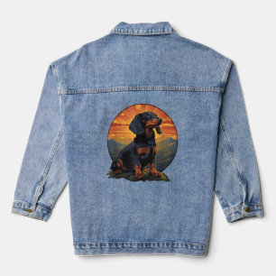 Retro für Haustierliebhaber mit langer Dackel Vint Jeansjacke