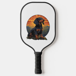Retro für Haustierliebhaber mit langer Dackel Vint Pickleball Schläger