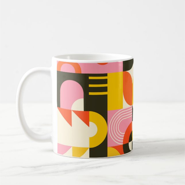 Retro-Fusion-Tasse – Farbige abstrakte Kaffeetasse (Links)