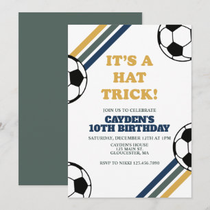Retro-Fußball-Hattrick 3. Geburtstag Einladung
