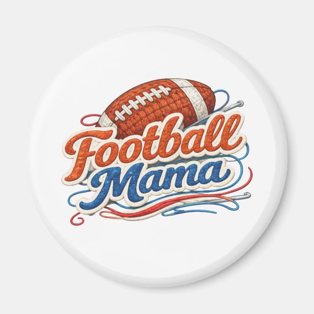 Retro-Fußball-Mama-Magnet Magnet (Vorne)