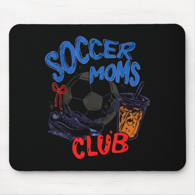Retro-Fußball-Mütter-Club-Eiskaffee-Sportmutter Mousepad (Vorne)