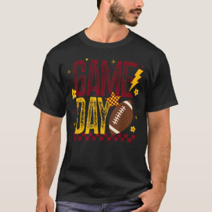 Retro-Fußball-Saison-Schachbrett-Muster in Marineb T-Shirt