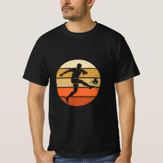 Retro-Fußball-Sonnenuntergang T-Shirt