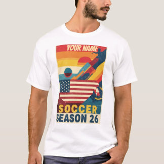 Retro-Fußballsaison 26 USA Abstractes Grafik-T-Shi T-Shirt