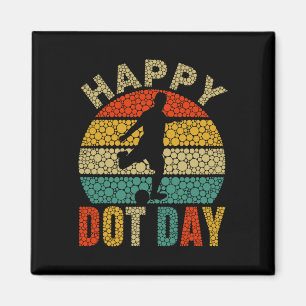 Retro-Fußballspieler-Polka-Dot-Art-Student glückli Magnet