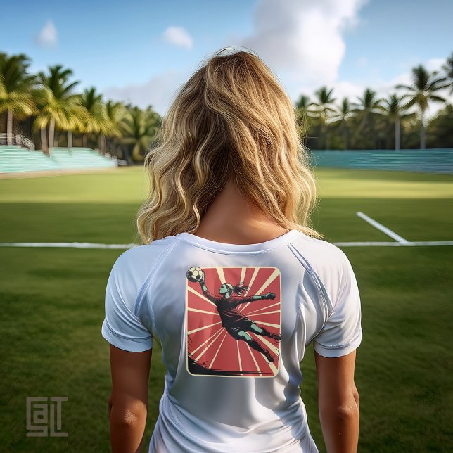 Retro-Fußballtorhüterin Tri-Blend Shirt (Von Creator hochgeladen)