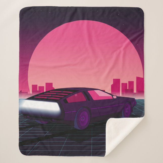 Retro future. 80s style sci-fi background with sup sherpadecke (Vorderseite)