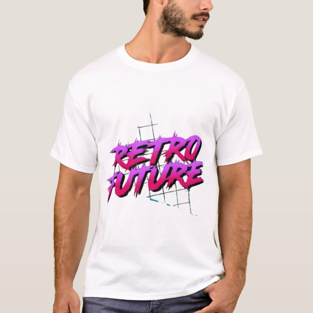 "Retro Future - Bold Neon Typography with 80s Aest T-Shirt (Vorderseite)