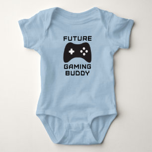 Retro Future Gaming Buddy Blue Bodysuit Baby Gift Strampler