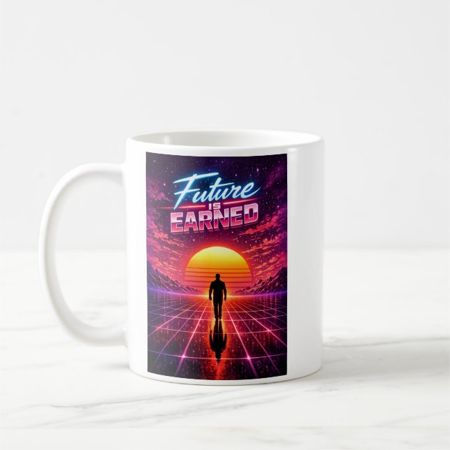 Retro Future Motivation Poster Kaffeetasse (Links)
