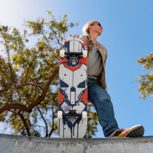 Retro Future Thrills: Robot Artwork Skateboard