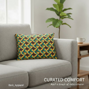 Retro Futurism Waves Muster Dekokissen