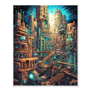Retro Futurismus Art Foto Print