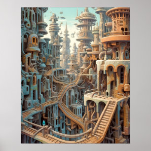 Retro Futurismus Art Poster