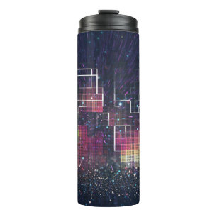 Retro Futurismus: Neon Geometric der 80er Jahre Thermosbecher