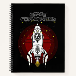 Retro-Futurismus-Weltraumforschung Notizbuch
