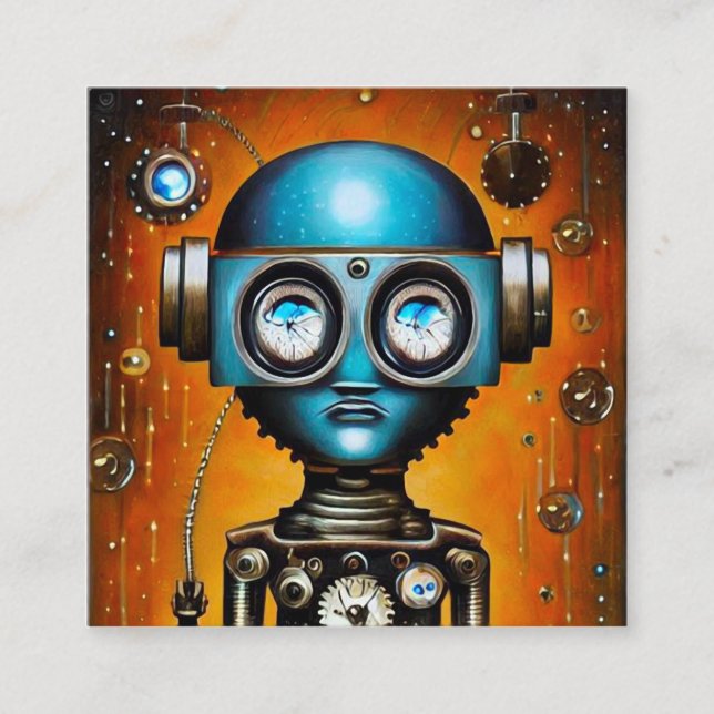 Retro Futuristic Robot Begleitkarte (Vorderseite)