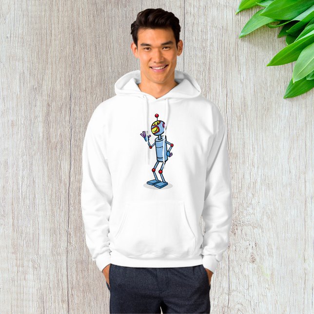 Retro Futuristic Robot Character Waving Hoodie (Von Creator hochgeladen)