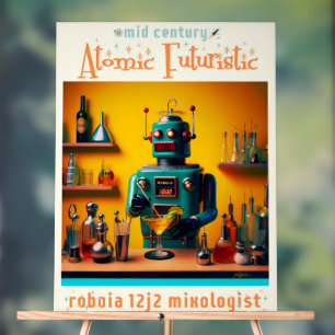 Retro Futuristic Robot ROBIA 12J2 Mixologe Acrylschild