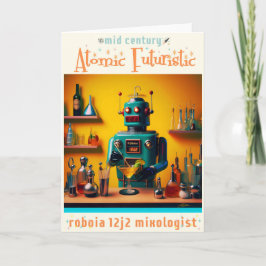 Retro Futuristic Robot ROBIA 12J2 Mixologe Karte