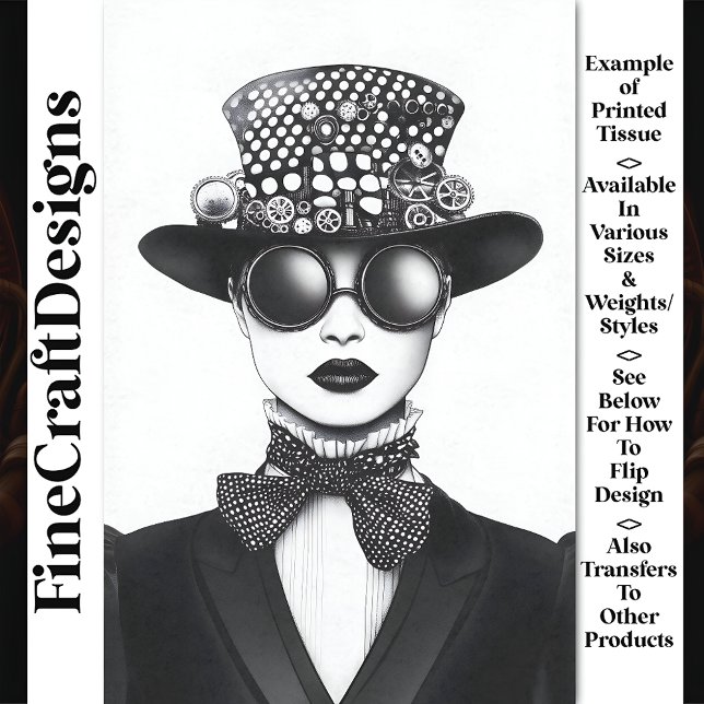 Retro Futuristic Steampunk Frau AC4 Decoupage Seidenpapier (Von Creator hochgeladen)