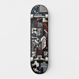 Retro-Futuristic Tech Street Art Skateboard 20