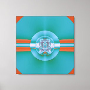 Retro-futuristische Aqua-Korallen-Abstraktkunst Leinwanddruck
