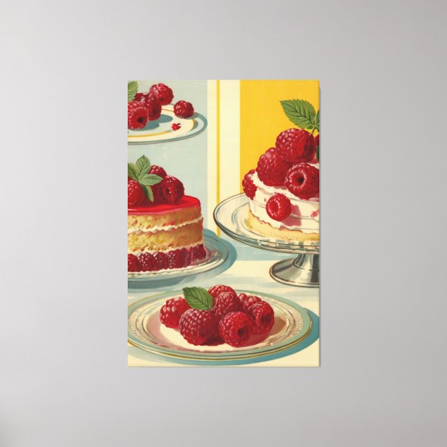 Retro futuristische Kuchen Stretched Canvas Print Leinwanddruck (Vorderseite)