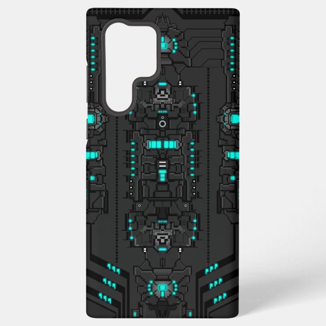 Retro-Futuristische PixelArt TechGear Samsung Galaxy Hülle (Rückseite)