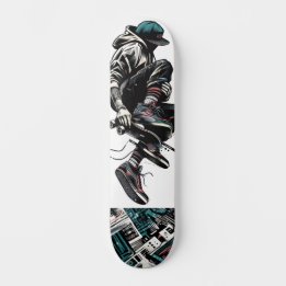 Retro-futuristische Tech-Street-Art-Skateboard 23 Skateboard