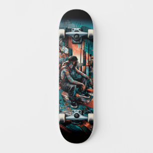 Retro-futuristische Tech-Street-Art-Skateboard 25 Skateboard